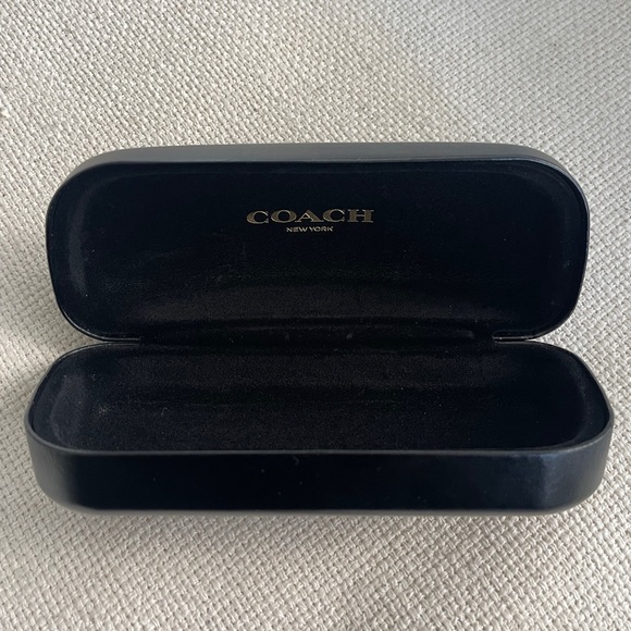 COACH Black Faux Leather Hard Dome Case for Glasses Sunglasses & Cloth Brand New - Picture 3 of 8